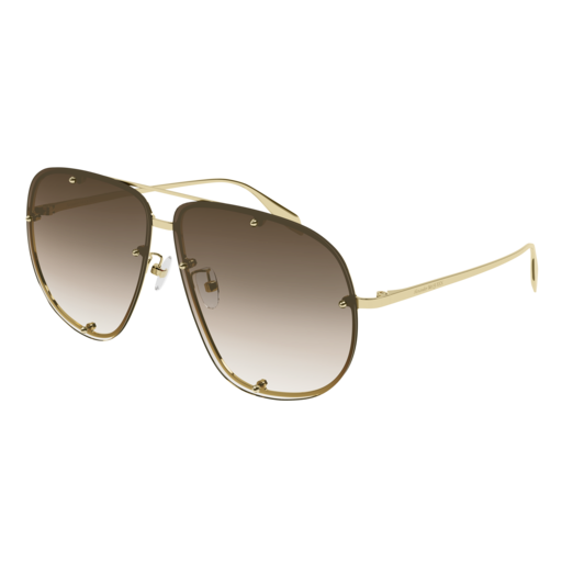 Alexander Mcqueen Sunglass Woman Gold Gold Brown