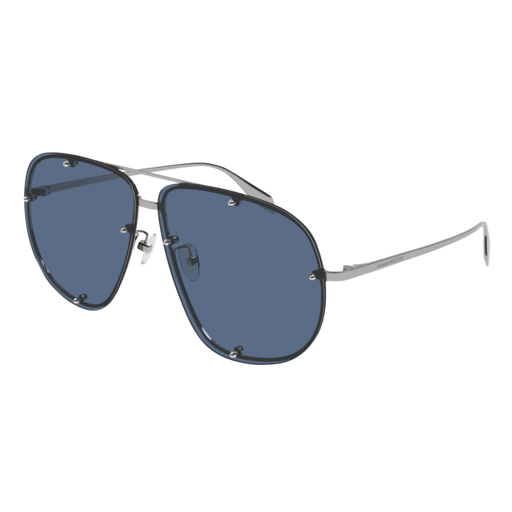 Alexander Mcqueen Sunglass Woman Ruthenium Ruthenium Blue