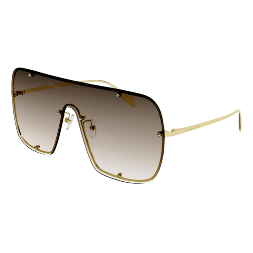 Alexander Mcqueen Sunglass Unisex Gold Gold Brown