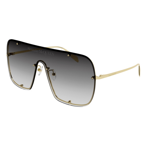 Alexander Mcqueen Sunglass Unisex Gold Gold Grey