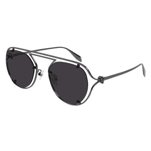 Alexander Mcqueen Sunglass Unisex Ruthenium Ruthenium Grey