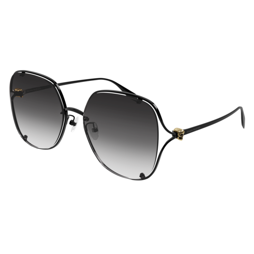 Alexander Mcqueen Sunglass Woman Black Black Grey