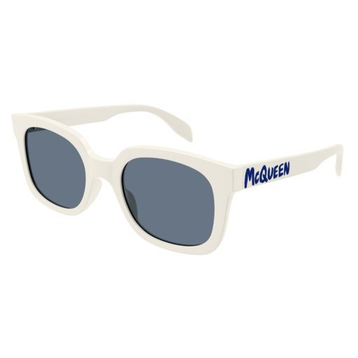 Alexander Mcqueen Sunglass Man Ivory Ivory Blue