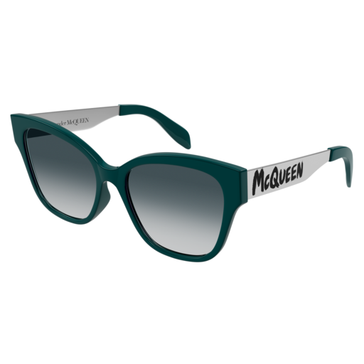 Alexander Mcqueen Sunglass Woman Green Silver Grey