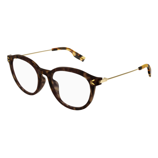 Mcq Optical Frame Unisex Havana Gold Transparent