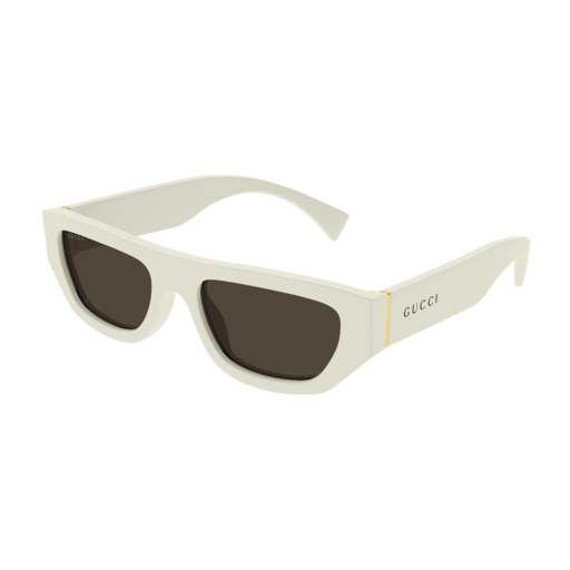 Gucci Sunglass Man Ivory Ivory Brown