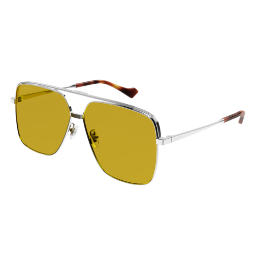 Gucci Sunglass Man Silver Silver Yellow