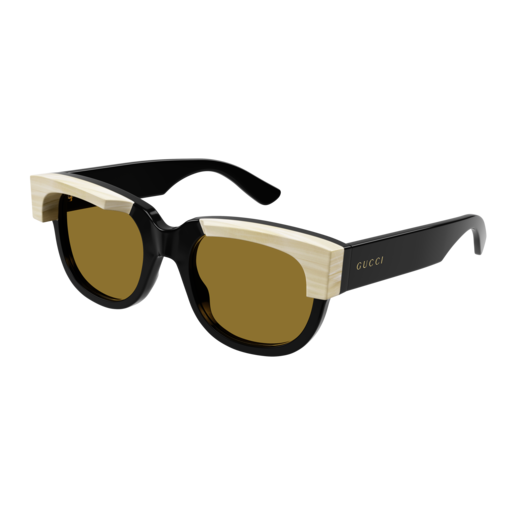 Gucci Sunglass Man Black Black Yellow