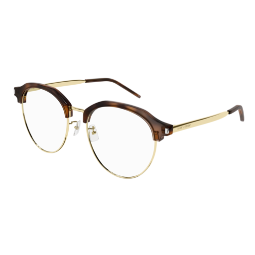 Saint Laurent Optical Frame Woman Havana Gold Transparent