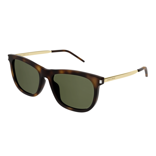 Saint Laurent Sunglass Woman Havana Gold Green