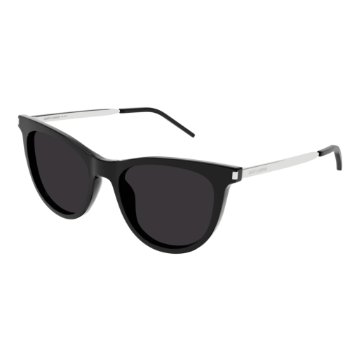 Saint Laurent Sunglass Woman Black Silver Black