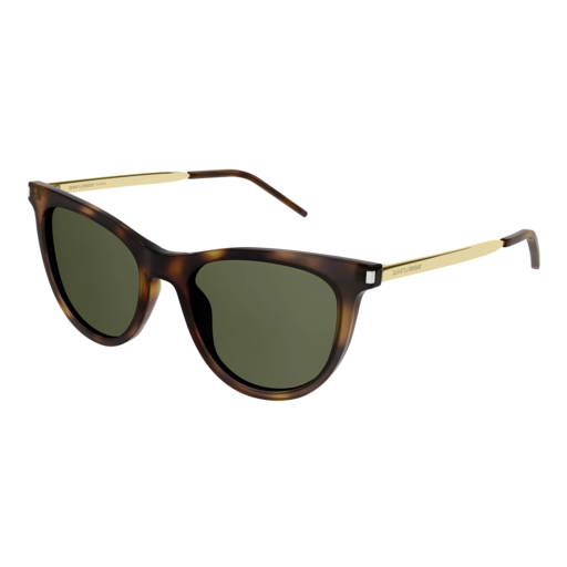 Saint Laurent Sunglass Woman Havana Gold Green