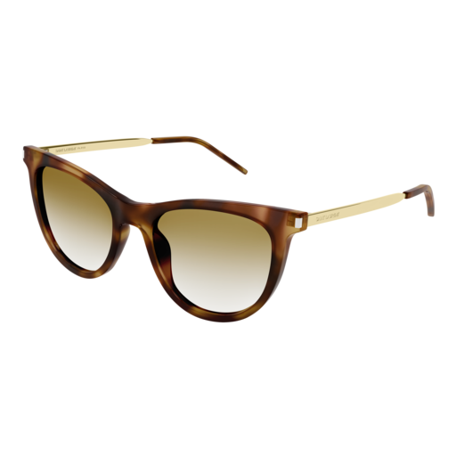 Saint Laurent Sunglass Woman Havana Gold Brown