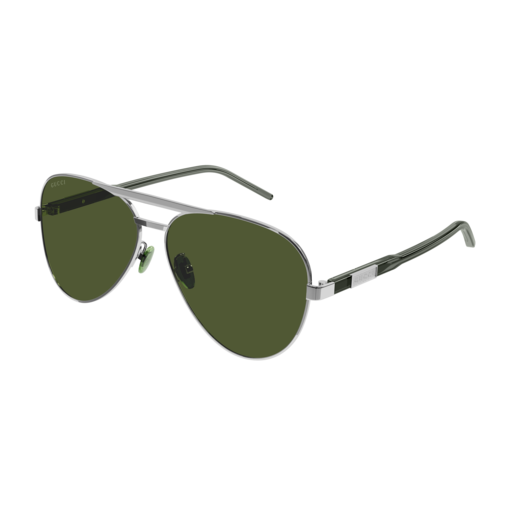 Gucci Sunglass Man Silver Grey Green