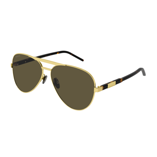 Gucci Sunglass Man Gold Havana Brown