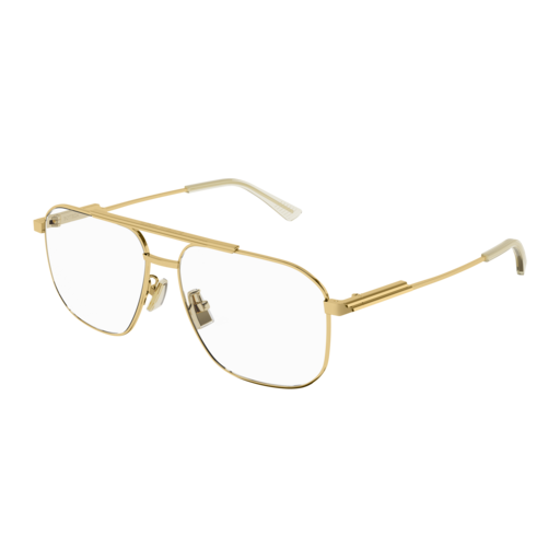 Bottega Veneta Optical Frame Unisex Gold Gold Transparent