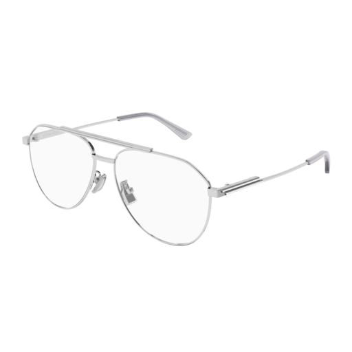 Bottega Veneta Optical Frame Unisex Silver Silver Transparent