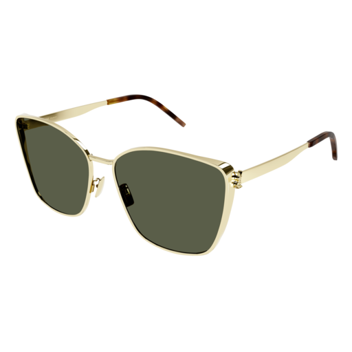 Saint Laurent Sunglass Woman Gold Gold Green