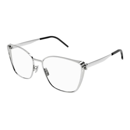 Saint Laurent Optical Frame Woman Silver Silver Transparent