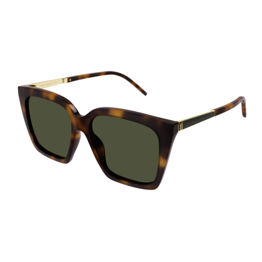 Saint Laurent Sunglass Woman Havana Gold Green