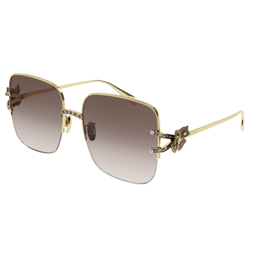 Alexander Mcqueen Sunglass Woman Gold Gold Brown