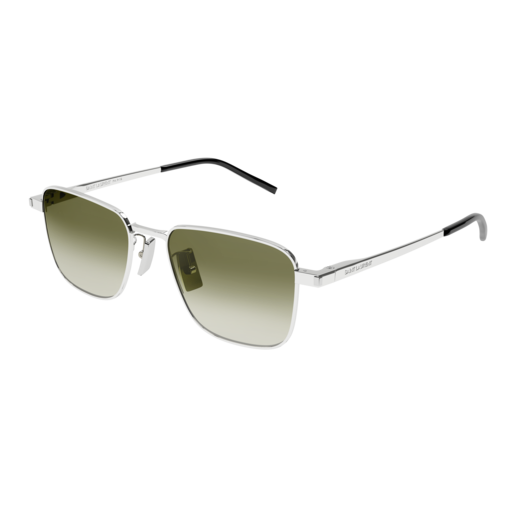 Saint Laurent Sunglass Unisex Silver Silver Green