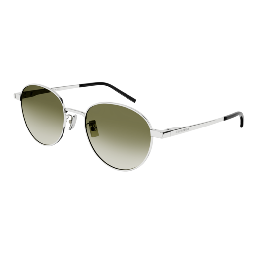 Saint Laurent Sunglass Unisex Silver Silver Green