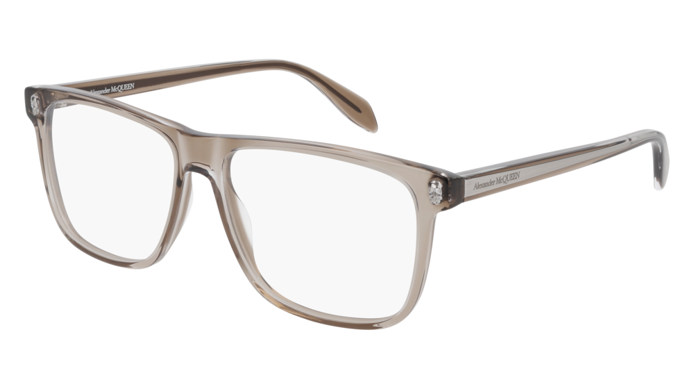 Alexander Mcqueen Optical Frame Man Brown Brown Transparent