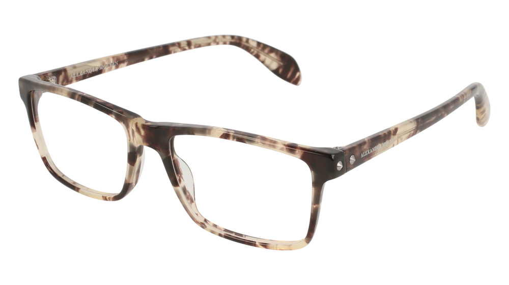 Alexander Mcqueen Optical Frame Man Havana Havana Transparent