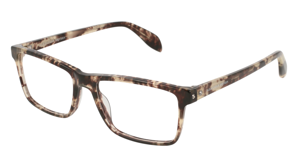 Alexander Mcqueen Optical Frame Man Havana Havana Transparent