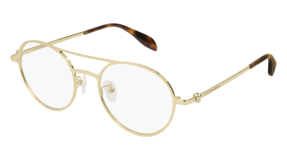 Alexander Mcqueen Optical Frame Man Gold Gold Transparent