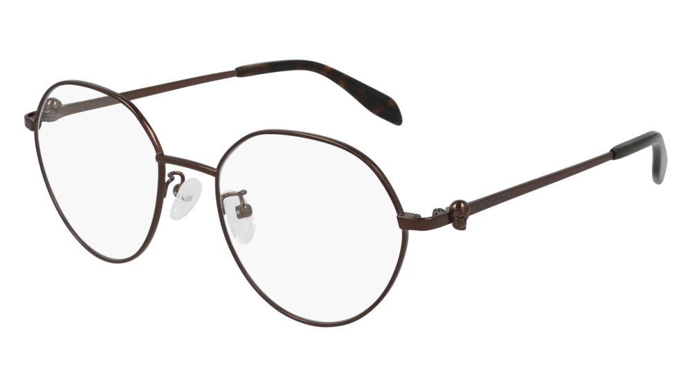 Alexander Mcqueen Optical Frame Unisex Brown Brown Transparent