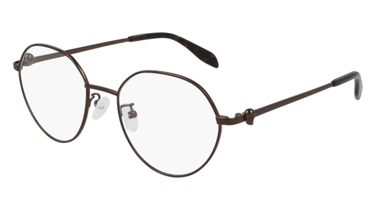 Alexander Mcqueen Optical Frame Unisex Brown Brown Transparent