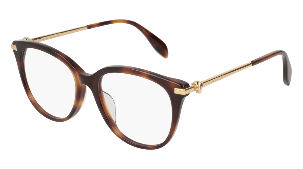 Alexander Mcqueen Optical Frame Woman Havana Gold Transparent