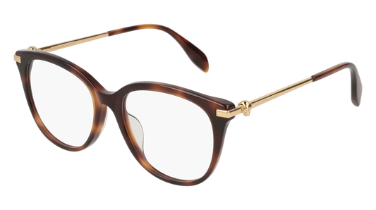 Alexander Mcqueen Optical Frame Woman Havana Gold Transparent