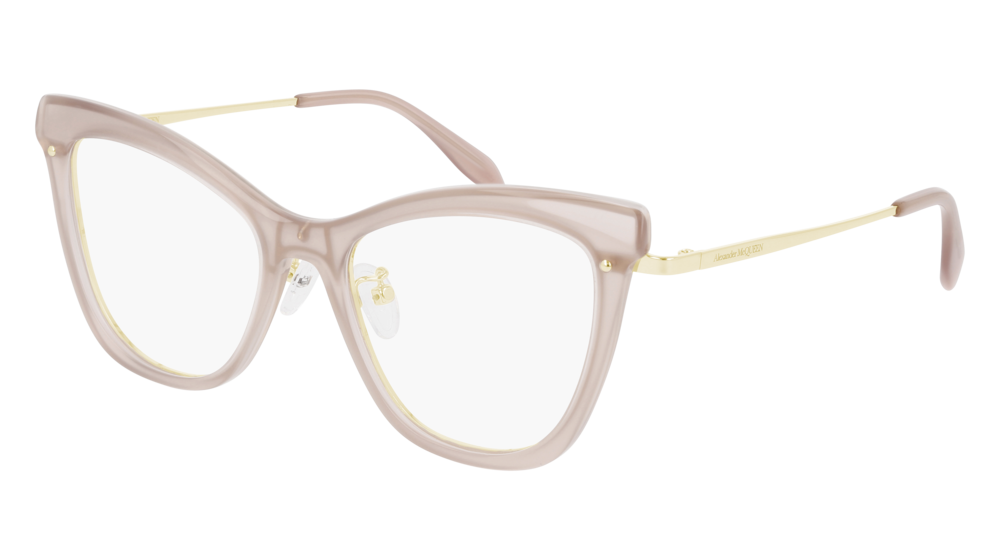 Alexander Mcqueen Optical Frame Woman Nude Gold Transparent