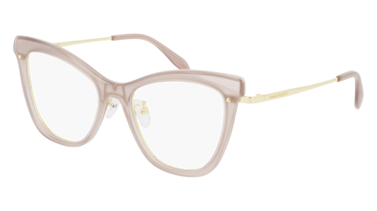 Alexander Mcqueen Optical Frame Woman Nude Gold Transparent