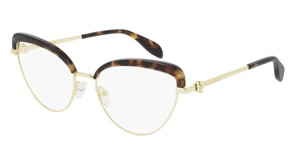 Alexander Mcqueen Optical Frame Woman Gold Gold Transparent