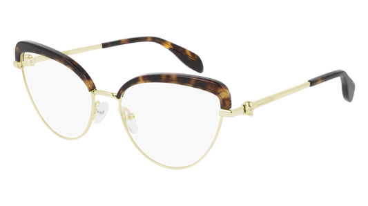 Alexander Mcqueen Optical Frame Woman Gold Gold Transparent