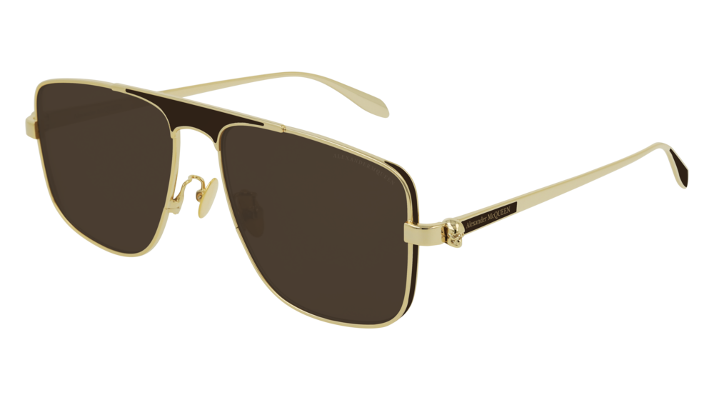 Alexander Mcqueen Sunglass Man Gold Gold Brown