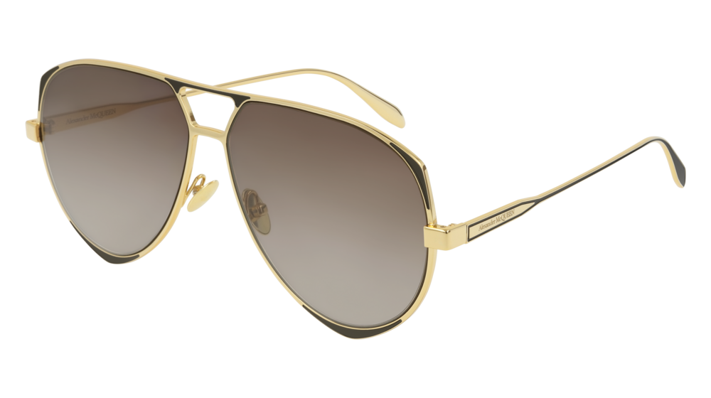 Alexander Mcqueen Sunglass Man Gold Gold Brown