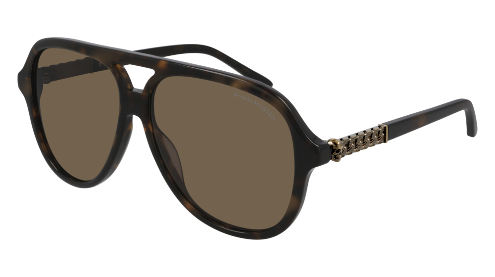 Alexander Mcqueen Sunglass Man Havana Gold Brown