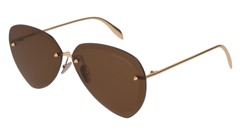 Alexander Mcqueen Sunglass Man Gold Gold Brown