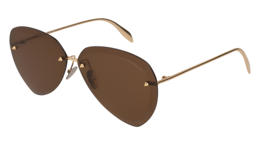 Alexander Mcqueen Sunglass Man Gold Gold Brown