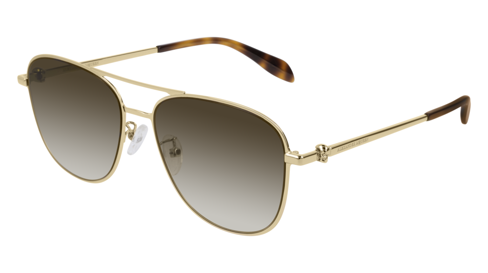 Alexander Mcqueen Sunglass Man Gold Gold Brown