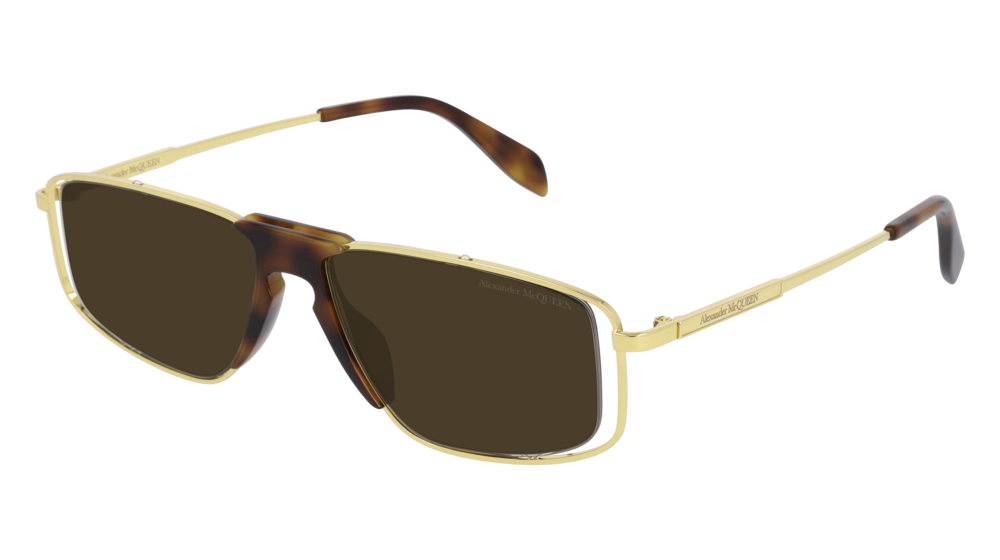 Alexander Mcqueen Sunglass Man Gold Gold Brown