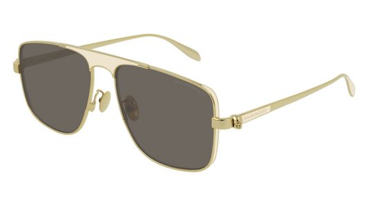 Alexander Mcqueen Sunglass Man Gold Gold Brown