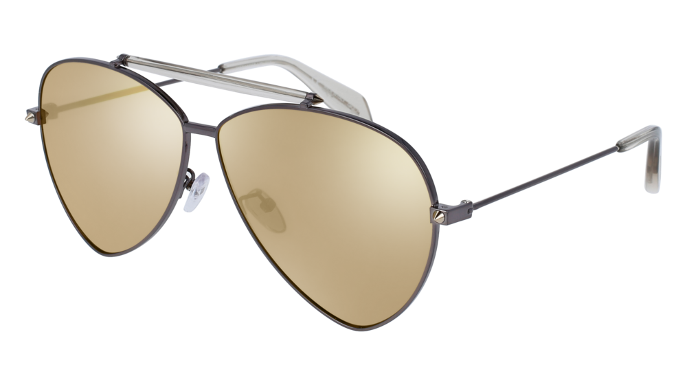 Alexander Mcqueen Sunglass Man Ruthenium Ruthenium Gold