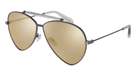 Alexander Mcqueen Sunglass Man Ruthenium Ruthenium Gold