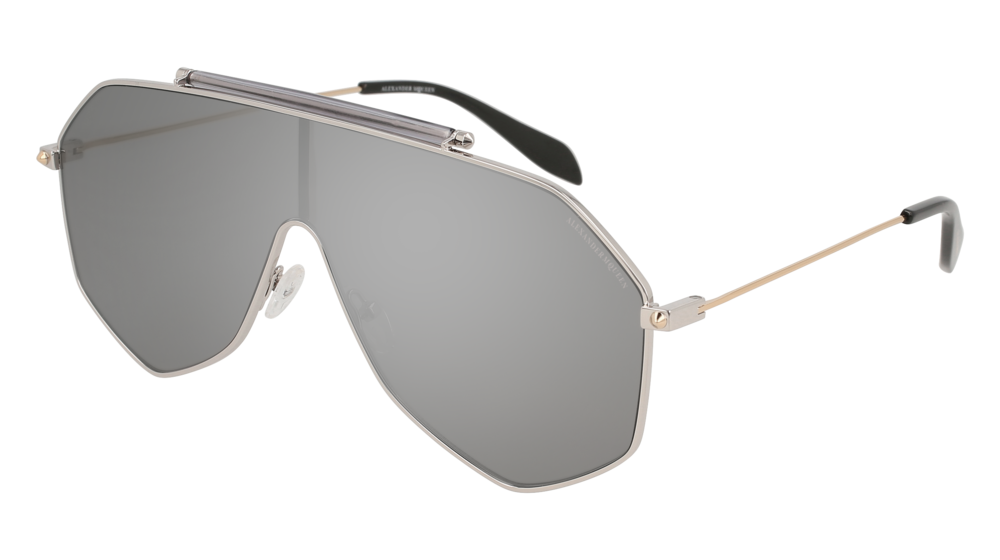 Alexander Mcqueen Sunglass Man Silver Gold Silver